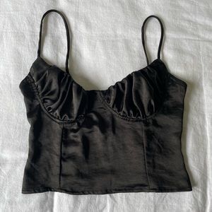 Kendall and Kylie Silk Bustier Black crop top in perfect condition size small
